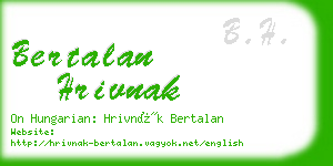 bertalan hrivnak business card